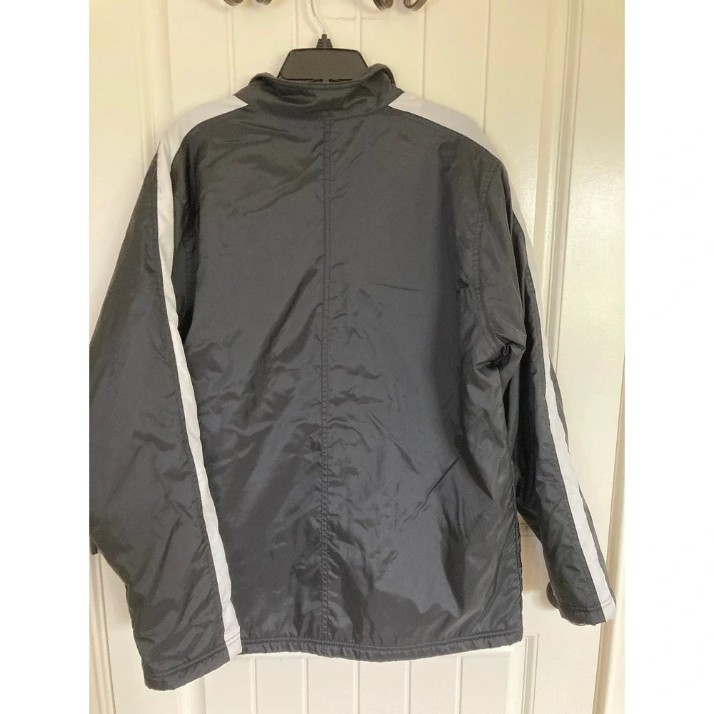 Nike Mens Full Zip Fleece Lined Windbreaker Jacket Black White Stripe M RN 56323
